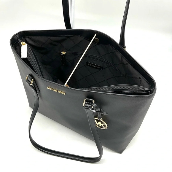 Michael Kors Bag Large Sheila Mf Tote Bag Black/Gold - Picture 7 of 11
